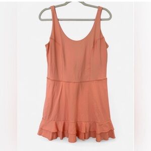 Coral Ruffle Active Dress with Built-In Shorts – Size XL